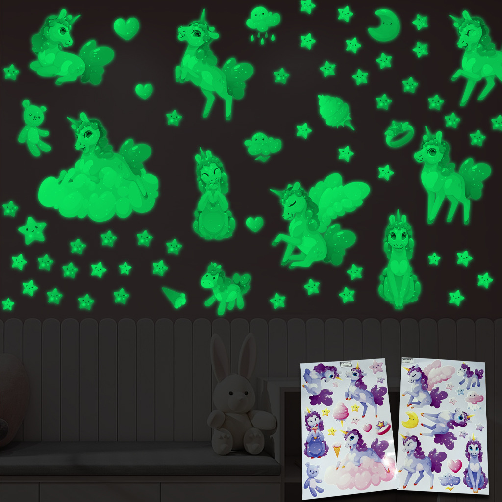 Cartoon Luminous Unicorn Wall  - Home Cinema Room review and price