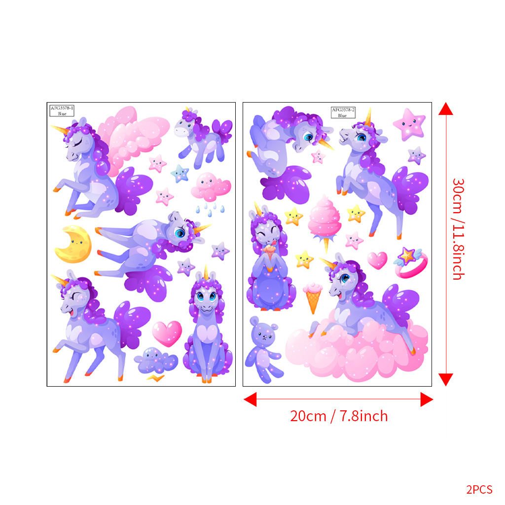 Cartoon Luminous Unicorn Wall  - Home Cinema Room review and price