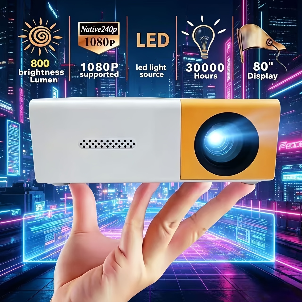 Portable mini projector, suppo - Home Cinema Compact review and price