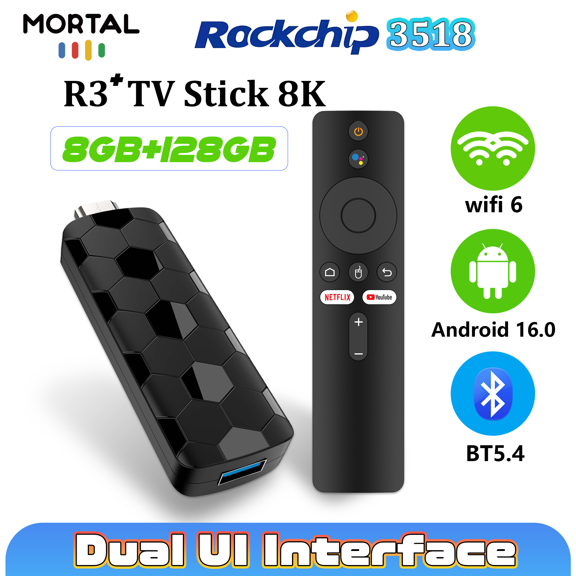 Mortal R3+ TV Stick Android 16 - Home Cinema Hd review and price